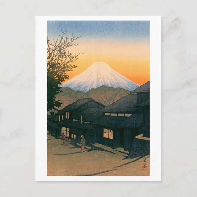 ukiyoe hasui No53 Mt. Fuji seen from Yui-cho Postcard (Front)