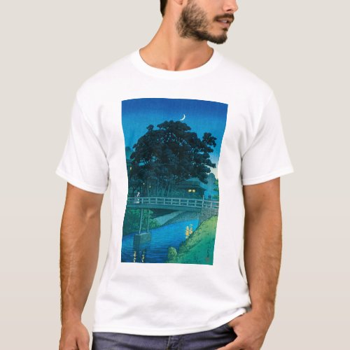 ukiyoe hasui No55 Takinogawa and Crescent Moon T-Shirt