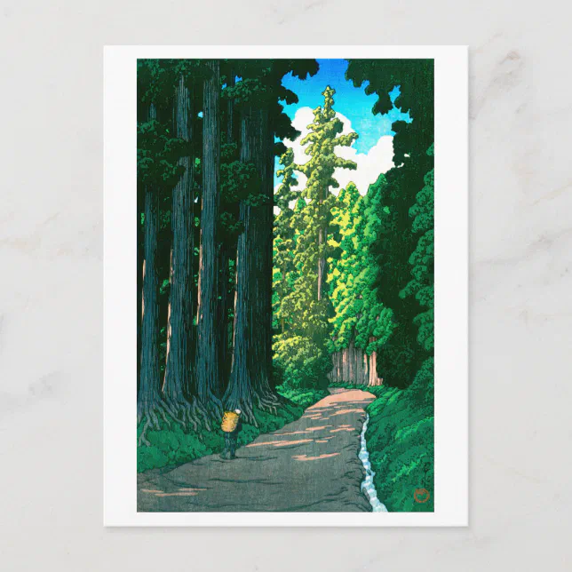 ukiyoe hasui No57 Historic Nikkō Highway Postcard (Front)