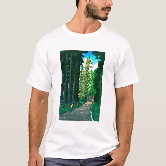 ukiyoe hasui No57 Historic Nikkō Highway T-Shirt (Front)