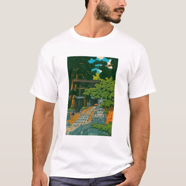 ukiyoe hasui No60 Kumagaya Dairai Shrine T-Shirt (Front)