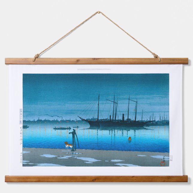 ukiyoe - hasui - No.17 Akashi-cho after Rain - Hanging Tapestry (Front)