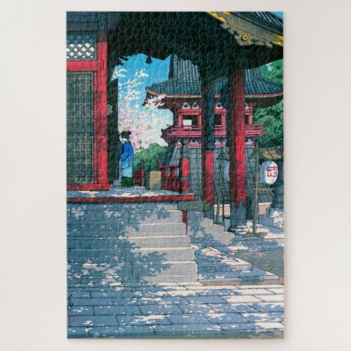 ukiyoe _ hasui _ No18 Meguro Fudo Temple _ Jigsaw Puzzle