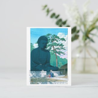 ukiyoe - hasui - No.1 The Great Buddha of Kamakura Postcard