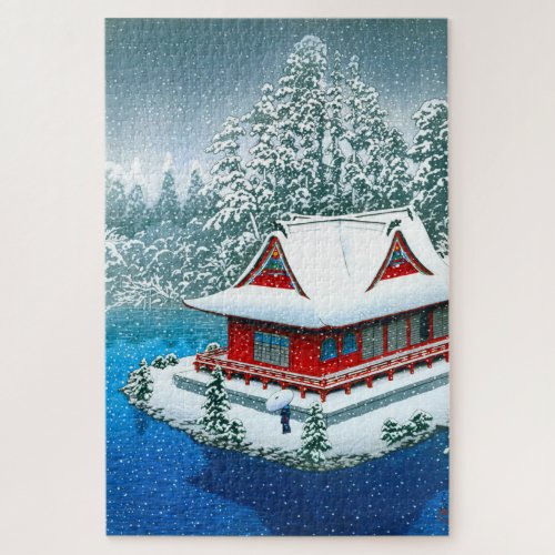 ukiyoe _ hasui _ No26 Snow at Inokashira Park _ Jigsaw Puzzle