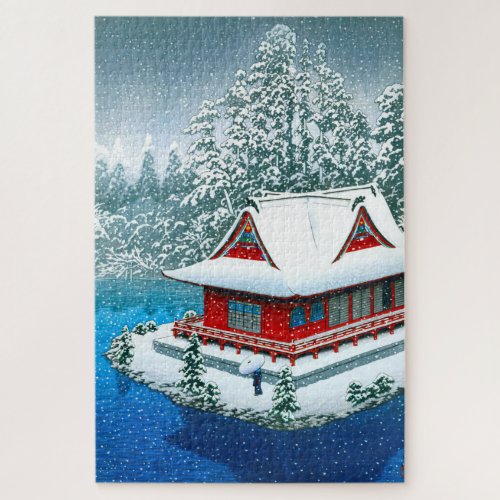 ukiyoe _ hasui _ No26 Snow at Inokashira Park _ Jigsaw Puzzle