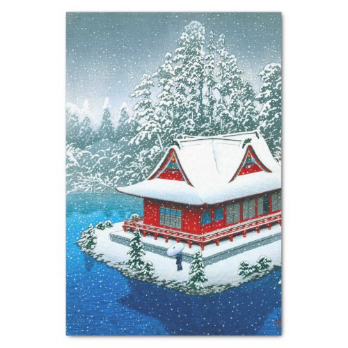 ukiyoe _ hasui _ No26 Snow at Inokashira Park _ Tissue Paper