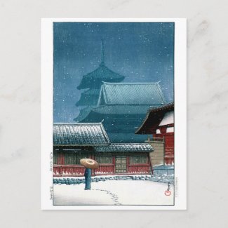 ukiyoe - hasui - No.31 Tennoji Temple in Osaka - Postcard