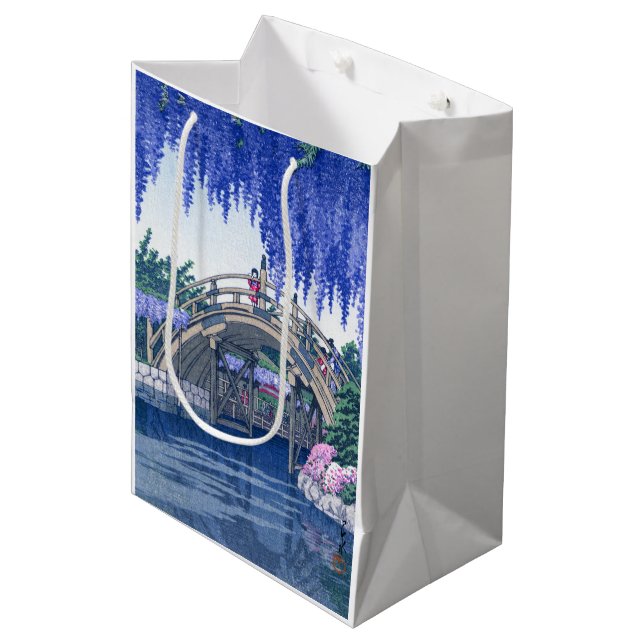 ukiyoe - hasui - No.34 Wisteria at Kameido - Medium Gift Bag (Front Angled)