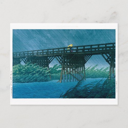 ukiyoe _ hasui _ No35 Evening shower at Imai Postcard