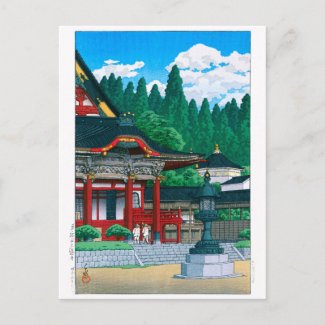 ukiyoe - hasui - No.36 Kuonji Temple at Mt. Minobu Postcard
