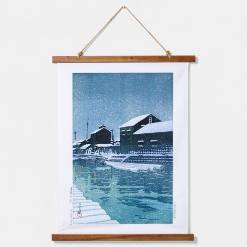 ukiyoe - hasui - No.40 Snow at Kiba - Hanging Tapestry