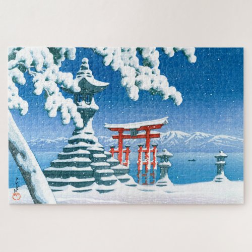 ukiyoe - hasui - No.4 Snow at Itsukushima - Jigsaw Puzzle