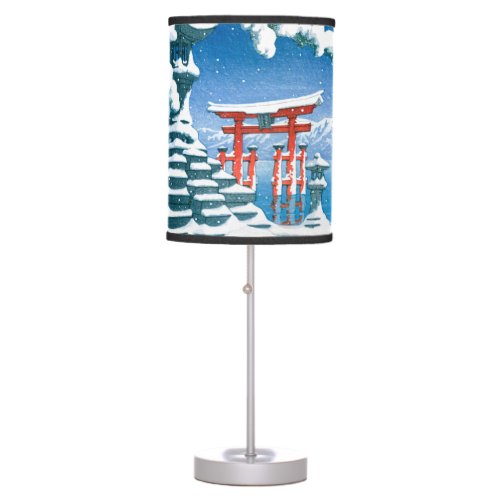 ukiyoe _ hasui _ No4 Snow at Itsukushima _ Table Lamp