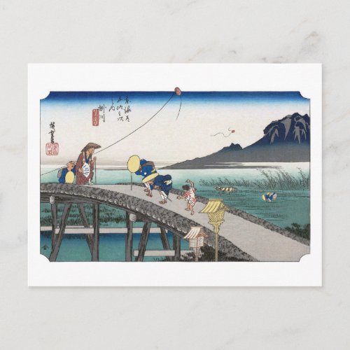 ukiyoe Hiroshige No.26 Kakegawa Postcard