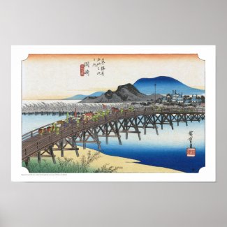 ukiyoe - Hiroshige - No.38 Okazaki - Poster