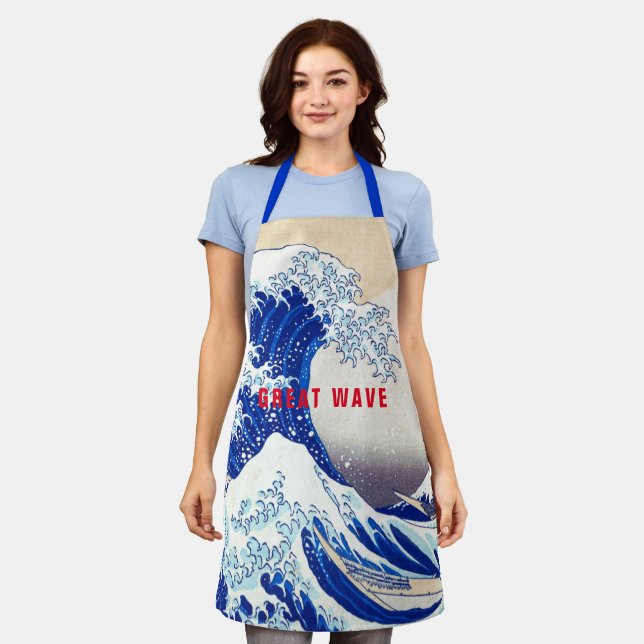ukiyoe - Hokusai : No.21 Great Wave -  Apron (Worn)