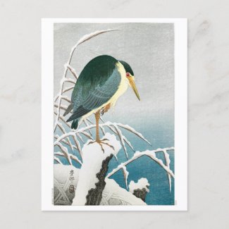 Ukiyoe [Koson] Black-crowned Night Heron …Postcard
