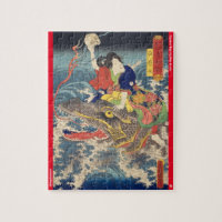 ukiyoe - Shiragikumaru - Japanese magician - Jigsaw Puzzle