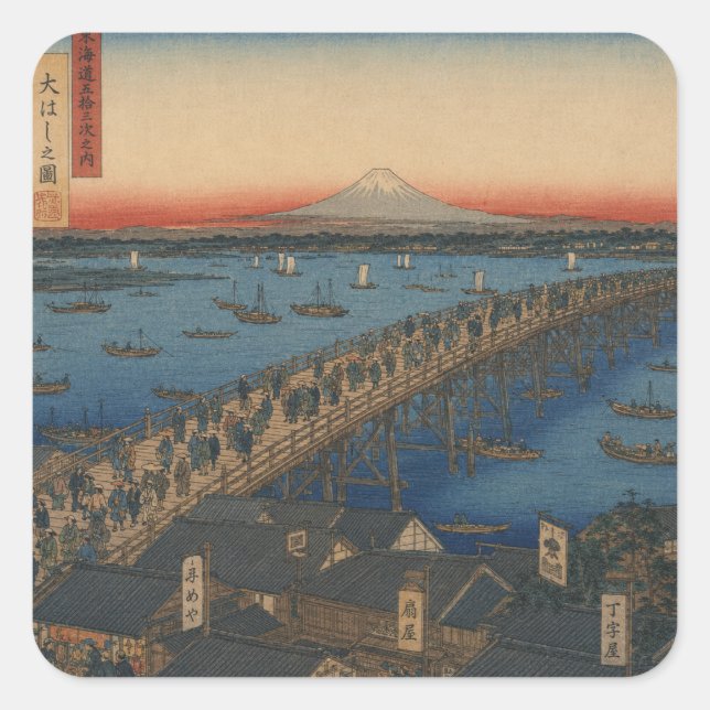 ukiyoe square sticker (Front)