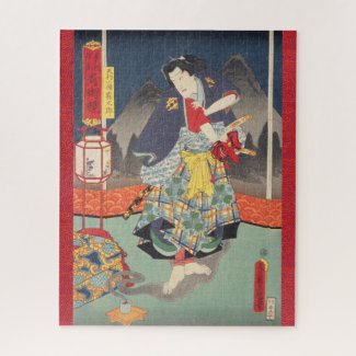 ukiyoe - tengukozō Kiritarō - Japanese magician - Jigsaw Puzzle