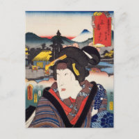 ukiyoe [Toyokuni] 16−11 oSen at Mishima Postcard