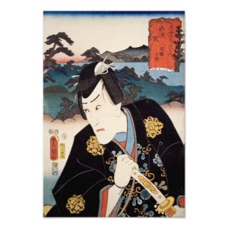 ukiyoe [Toyokuni] 43−32 Inabanosuke at Shirasuka