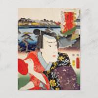 ukiyoe [Toyokuni] 47−34 Fujiya Izaemon at Yoshida Postcard