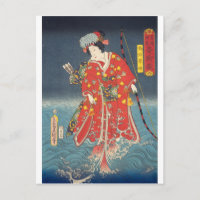 ukiyoe - Toyokuni - No.24 Kusunoki Koma hime - Postcard