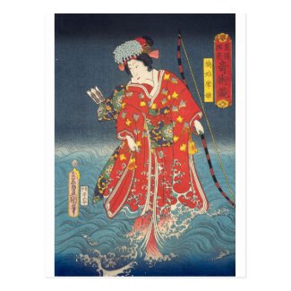 ukiyoe - Toyokuni - No.24 Kusunoki Koma hime - Postcard