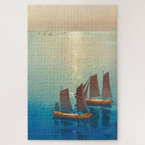 ukiyoe - Yoshida - 01  - Glittering Sea Jigsaw Puzzle