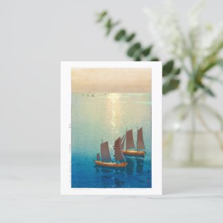 ukiyoe - Yoshida - 01  - Glittering Sea Postcard