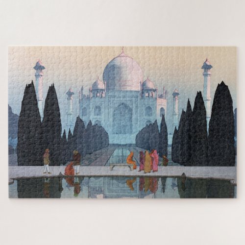 ukiyoe - Yoshida - 03 - Taj Mahal in Morning Mist  Jigsaw Puzzle