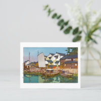 ukiyoe - Yoshida - 05 - Kura in Tomonoura -  Postcard