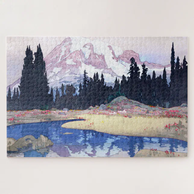 ヤヨマウンテンビューページ ukiyoe - Yoshida - 07 - Mount Rainier - Jigsaw Puzzle | Zazzle