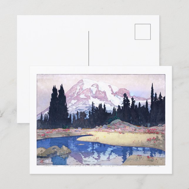ukiyoe - Yoshida - 07 - Mount Rainier -  Postcard (Front/Back)