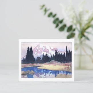ukiyoe - Yoshida - 07 - Mount Rainier - Postcard