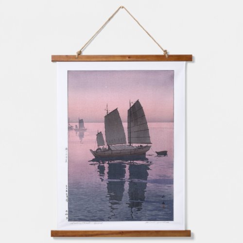 ukiyoe - Yoshida - 12 - Sailing Boats-Evening -  Hanging Tapestry