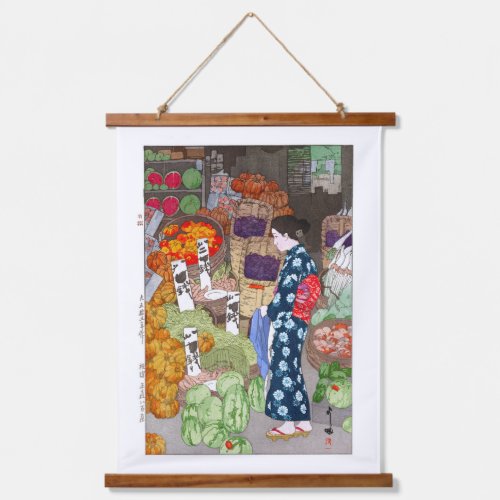 ukiyoe - Yoshida - 16 - Honest Greengrocery, Nezu  Hanging Tapestry