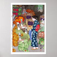 ukiyoe - Yoshida - 16 - Honest Greengrocery, Nezu  Poster