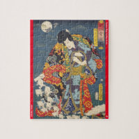ukiyoe - Zokushu Jiraiya - Japanese magician - Jigsaw Puzzle
