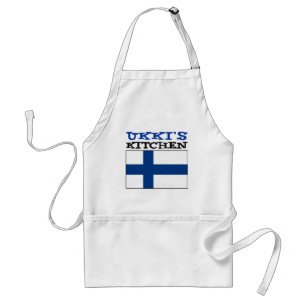 Ukki's Kitchen With Flag Of Finland Adult Apron