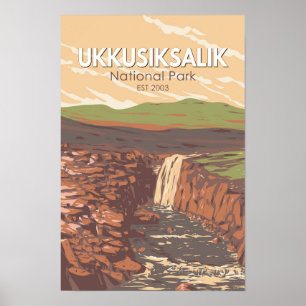 Ukkusiksalik National Park Canada Travel Vintage Poster
