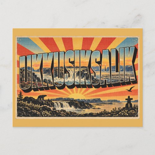 Ukkusiksalik NU Tundra Waterfall Arctic Art Postcard
