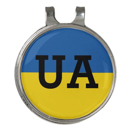 Ukrain flag monogram golf hat clip ball marker