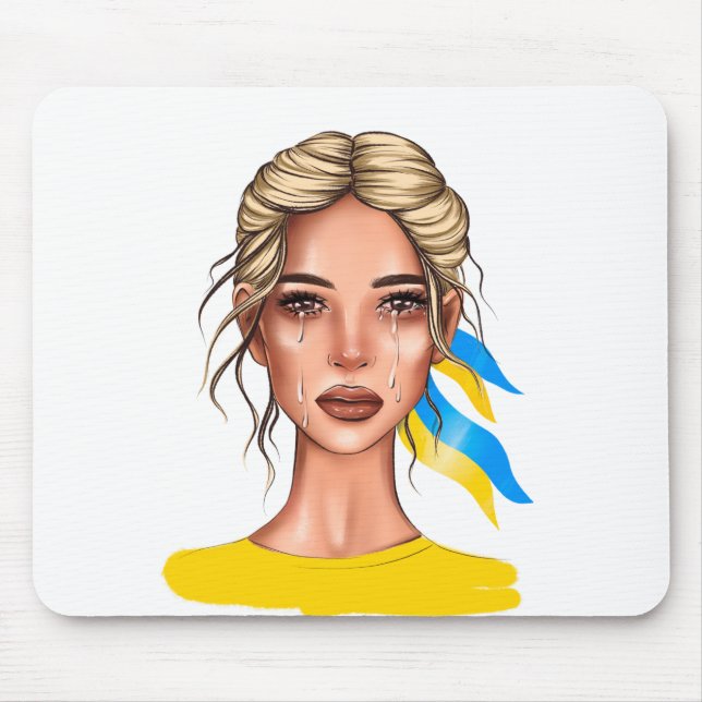 Ukrain Stop War Blonde Mouse Pad (Front)