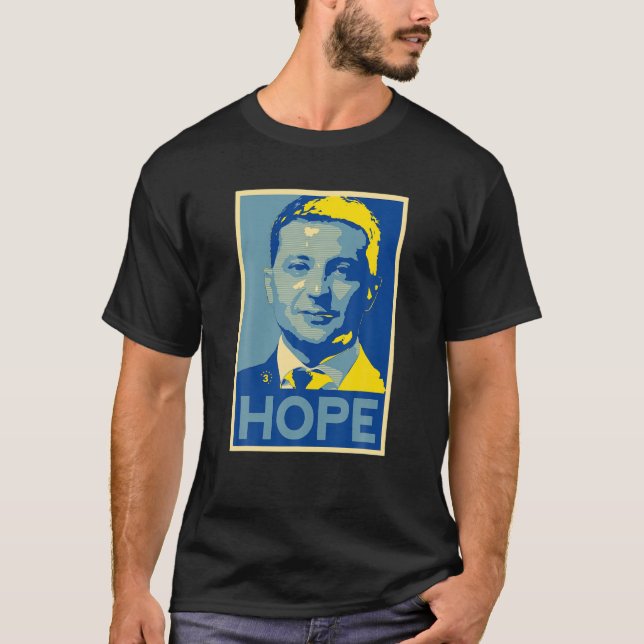 Ukraina Volodymyr Zelensky With Ukraine Flag T-Shirt (Front)