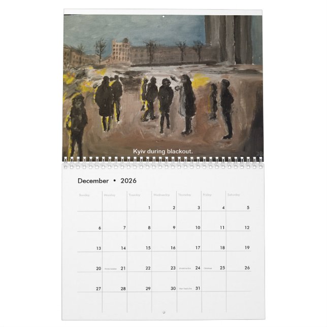 Ukraine 2026 Calendar (Dec 2026)
