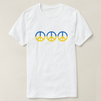 Ukraine 3 Peace Signs Blue Yellow Flag T-Shirt