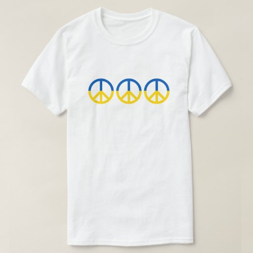 Ukraine 3 Peace Signs Blue Yellow Flag T_Shirt
